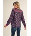 Becky Black Floral Top