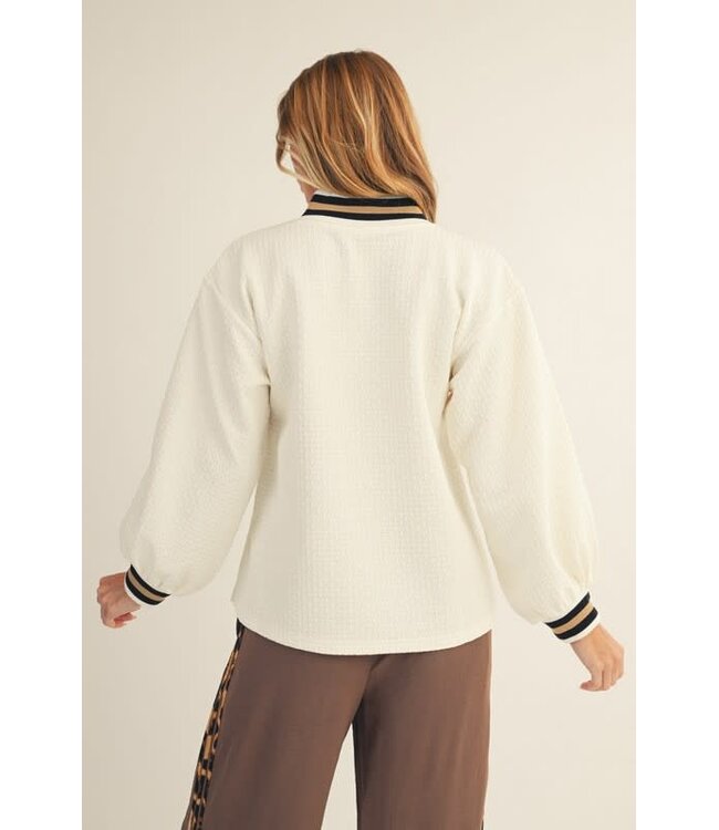 Charlene Off White Textured Top