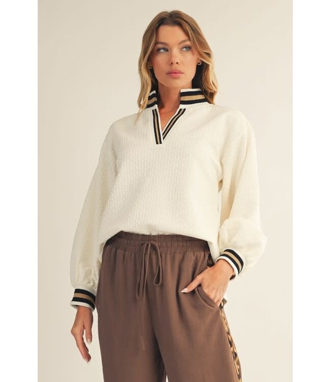 Charlene Off White Textured Top