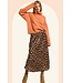 Dorris Classic Leopard Satin Midi Skirt