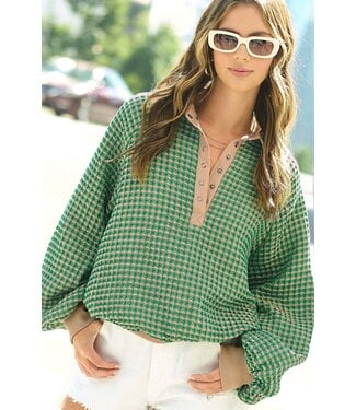 La Miel Tami Matcha Textured Top