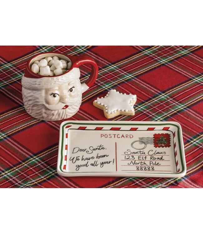 Figural Santa Milk & Cookies Set