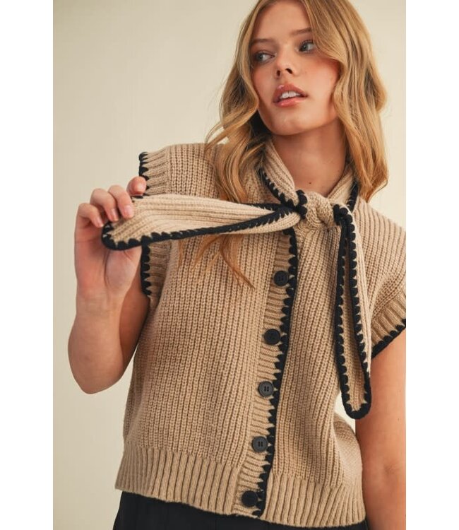Megan Taupe Sweater Vest
