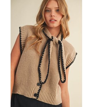 Merci Megan Taupe Sweater Vest