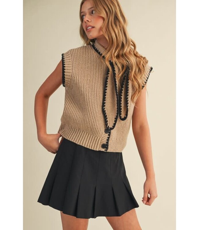 Megan Taupe Sweater Vest