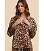 Leopard Satin Pajama Shirt