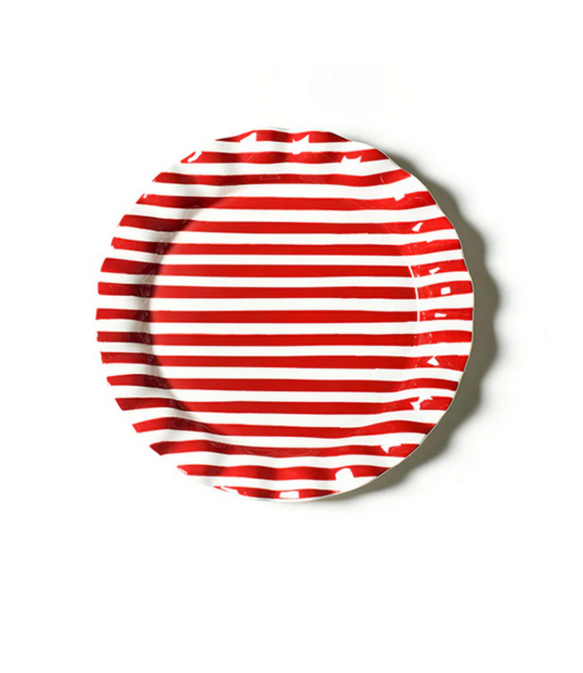Coton Colors Red Stripe Ruffle Round Platter
