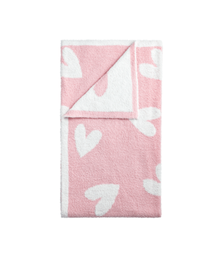 Pink Hearts Chenille Blanket
