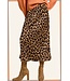 Dorris Classic Leopard Satin Midi Skirt
