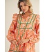 Scarla Tangerine Floral Peasant Dress