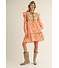 Scarla Tangerine Floral Peasant Dress