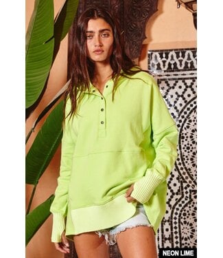 Bucket List Steph Neon Lime Oversized Hoodie