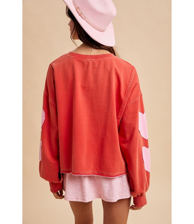 Cammy Red Heart Patch French Terry Sweatshirt