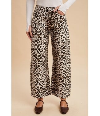 Anniewear Jannie Leopard Printed Barrel Leg Jean