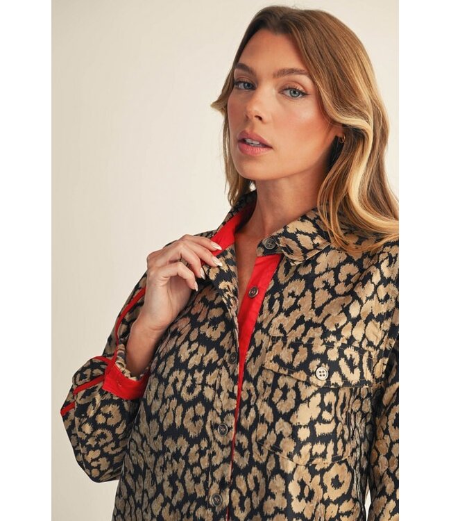 Sammie Red Metallic Leopard Dress