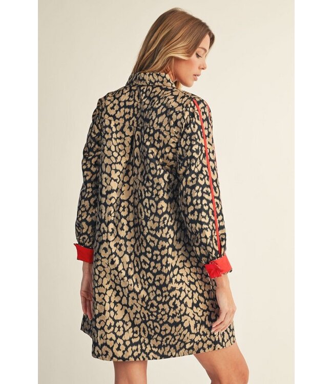 Sammie Red Metallic Leopard Dress