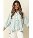 Mindy Light Blue Striped Peplum Top