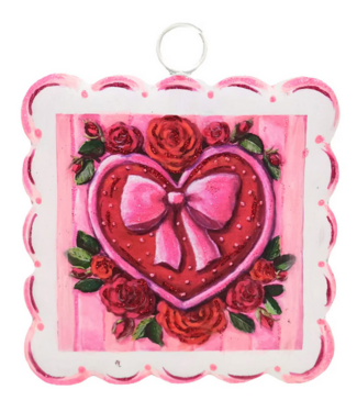 Mini Scallop Heart & Roses Print