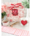 Round Top Mini Scallop Heart & Roses Print