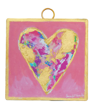 Mini Pink & Gold Messy Heart Print