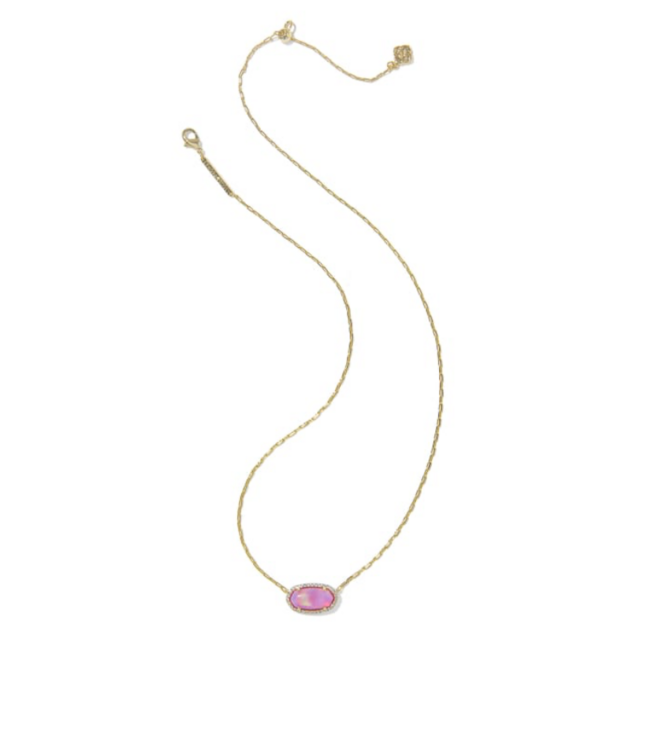 Kendra Scott Elisa Pave Frame Gold Short Pendant Necklace