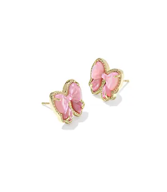 Kendra Scott Design Kendra Scott Haley Bow Blush Mother-of-Pearl Gold Stud Earrings