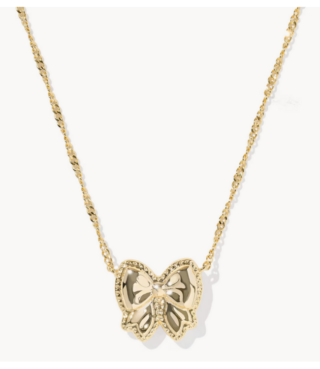 Kendra Scott Haley Bow Blush Mother-of-Pearl Gold Necklace