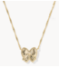 Kendra Scott Haley Bow Blush Mother-of-Pearl Gold Necklace