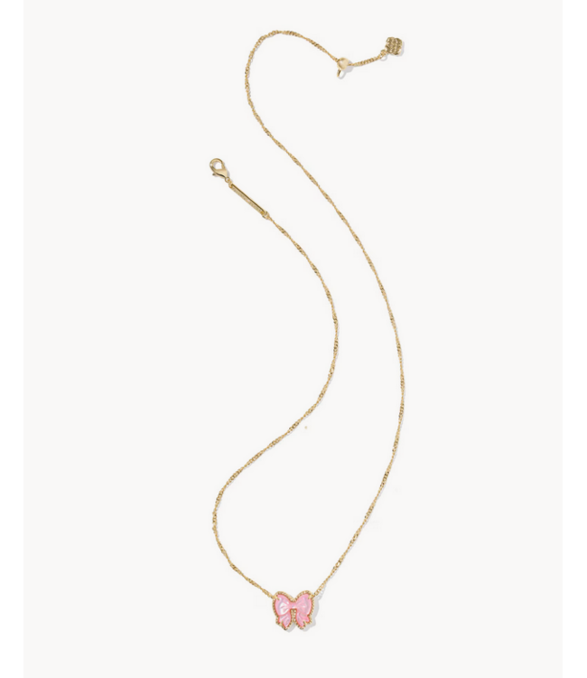 Kendra Scott Haley Bow Blush Mother-of-Pearl Gold Necklace
