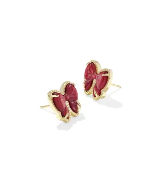 Kendra Scott Design Kendra Scott Haley Bow Scarlet Mother-of-Pearl Gold Stud Earrings