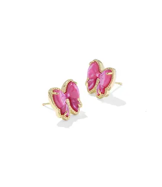 Kendra Scott Design Kendra Scott Haley Bow Rose Violet Mother-of-Pearl Gold Stud Earrings