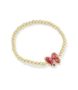 Kendra Scott Design Kendra Scott Haley Bow Scarlet Mother-of-Pearl Gold Stretch Bracelet