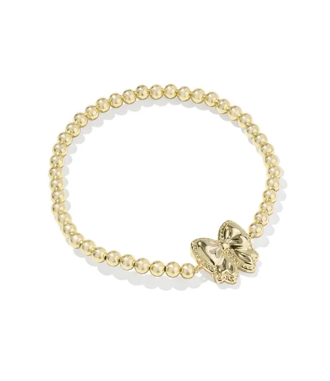 Kendra Scott Haley Bow Scarlet Mother-of-Pearl Gold Stretch Bracelet