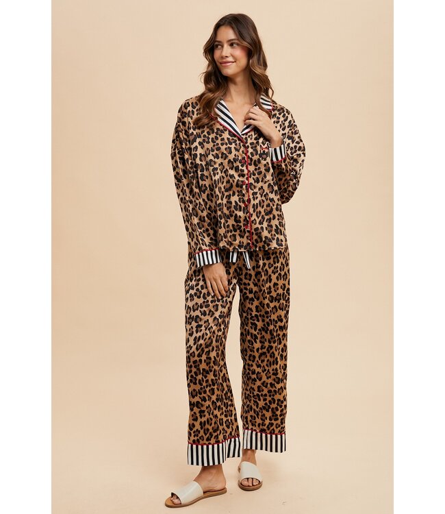 Leopard Satin Pajama Pants