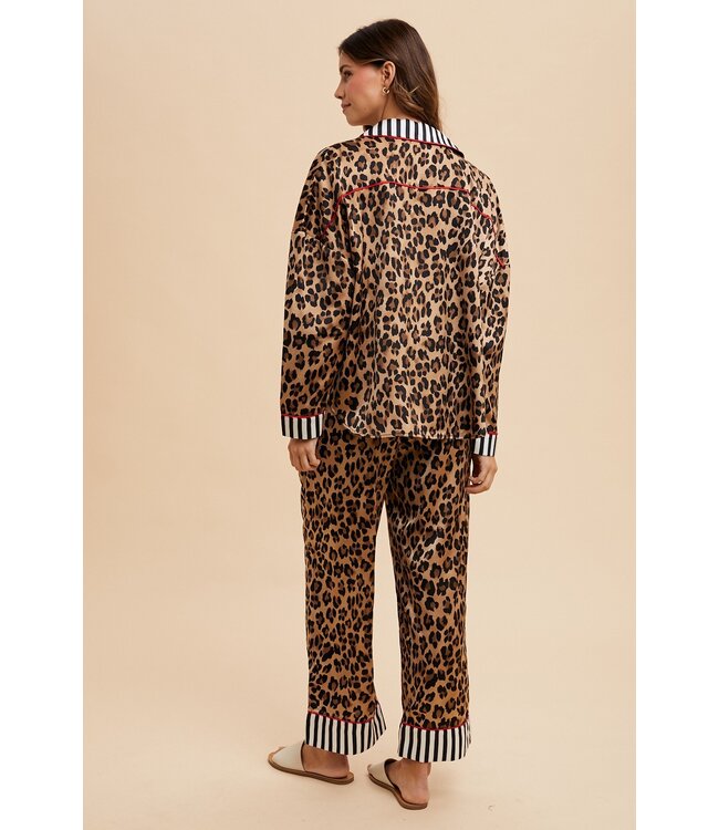 Leopard Satin Pajama Pants