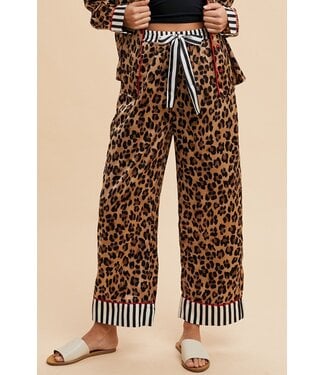 Anniewear Leopard Satin Pajama Pants