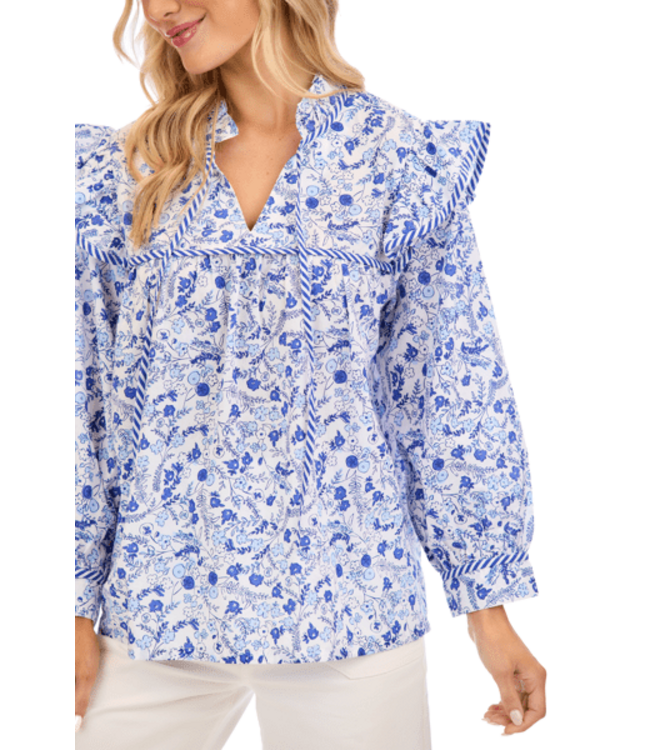 Beaufort Blue Floral Top