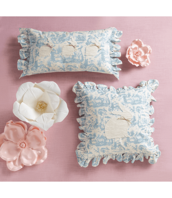 Square Toile Bunny Pillow