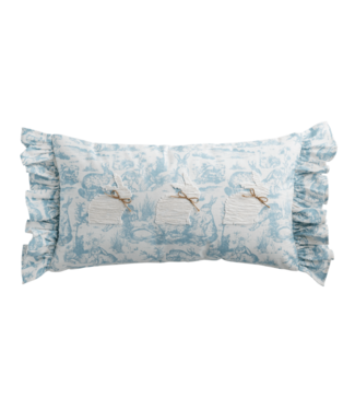 Lumbar Toile Bunny Pillow