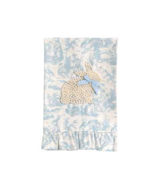 Blue Toile Bunny Pearl Towel