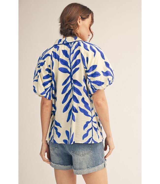 Thompson Royal Leaf Print Top