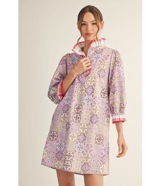 Jodifl Keona Pink Boho Print Shift Dress