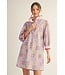 Keona Pink Boho Print Shift Dress