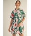 Kylin Jade Tropical Floral Shirt Dress