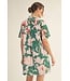 Kylin Jade Tropical Floral Shirt Dress