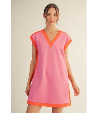 Jodifl Lainey Pink Contrast Dress