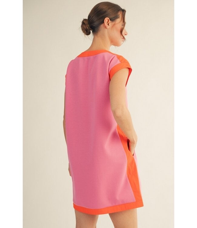 Lainey Pink Contrast Dress