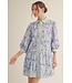 Sammy Blue Contrast Floral Dress