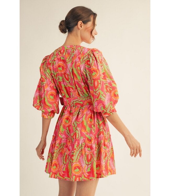 Erin Geo Floral Belted Dress