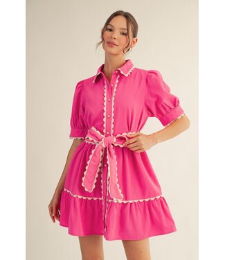 Jodifl Lyndsey Hot Pink Babydoll Dress